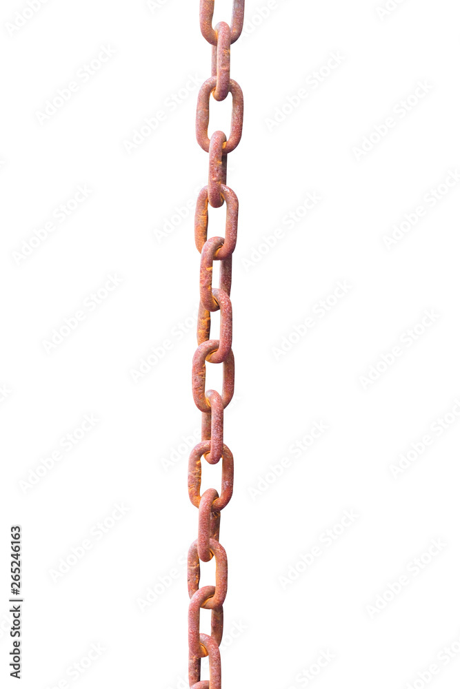 Chain for industrial tool isolate on white background