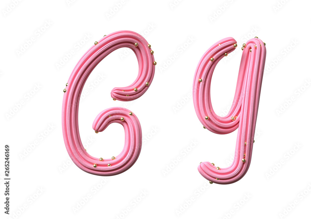 Pink cream candy Font Isolated on White Background, 3d rendering,conceptual image. Pink cream candy Font Isolated on White Background, 3d rendering,conceptual image.