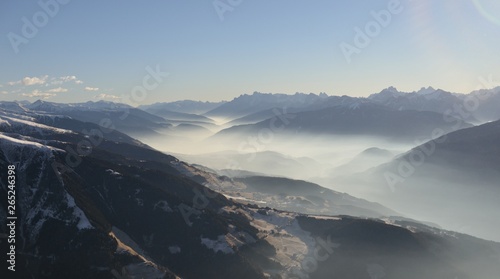 Mountains and ski slopes in ski resort Gitschberg Jochtal  Italy.
