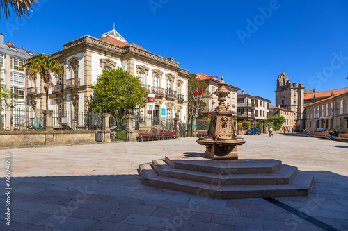 Pontevedra, Spain. Fountain in the Plaza of Spain