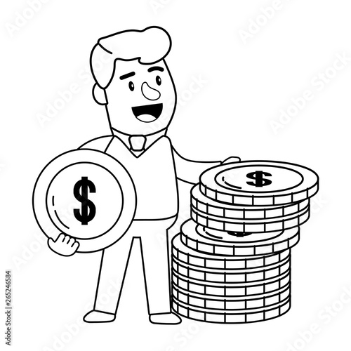Consumer banking operations happy client black and white