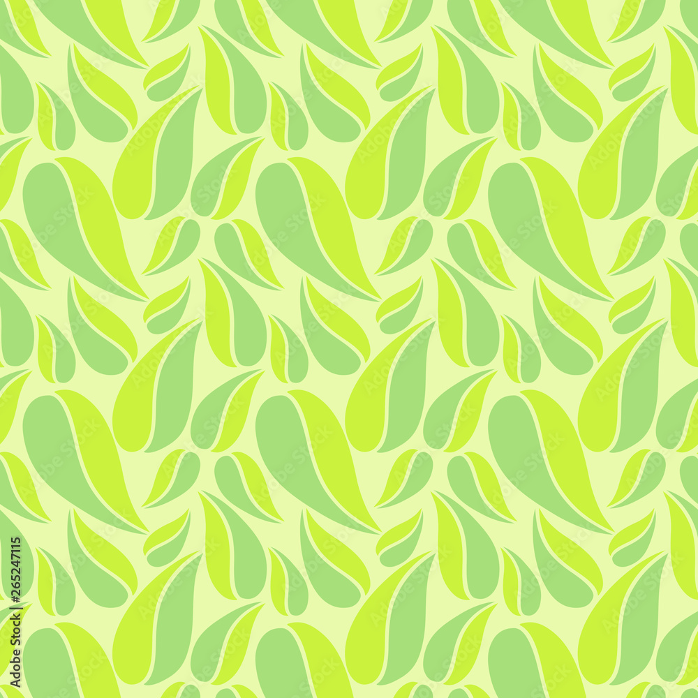 Fototapeta premium Flat vector seamless patterns with simple leaves on colored background for textile, prints, wallpaper, wrapping, web etc.