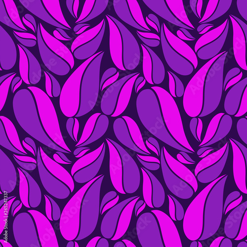 Flat vector seamless patterns with simple leaves on colored background for textile, prints, wallpaper, wrapping, web etc.