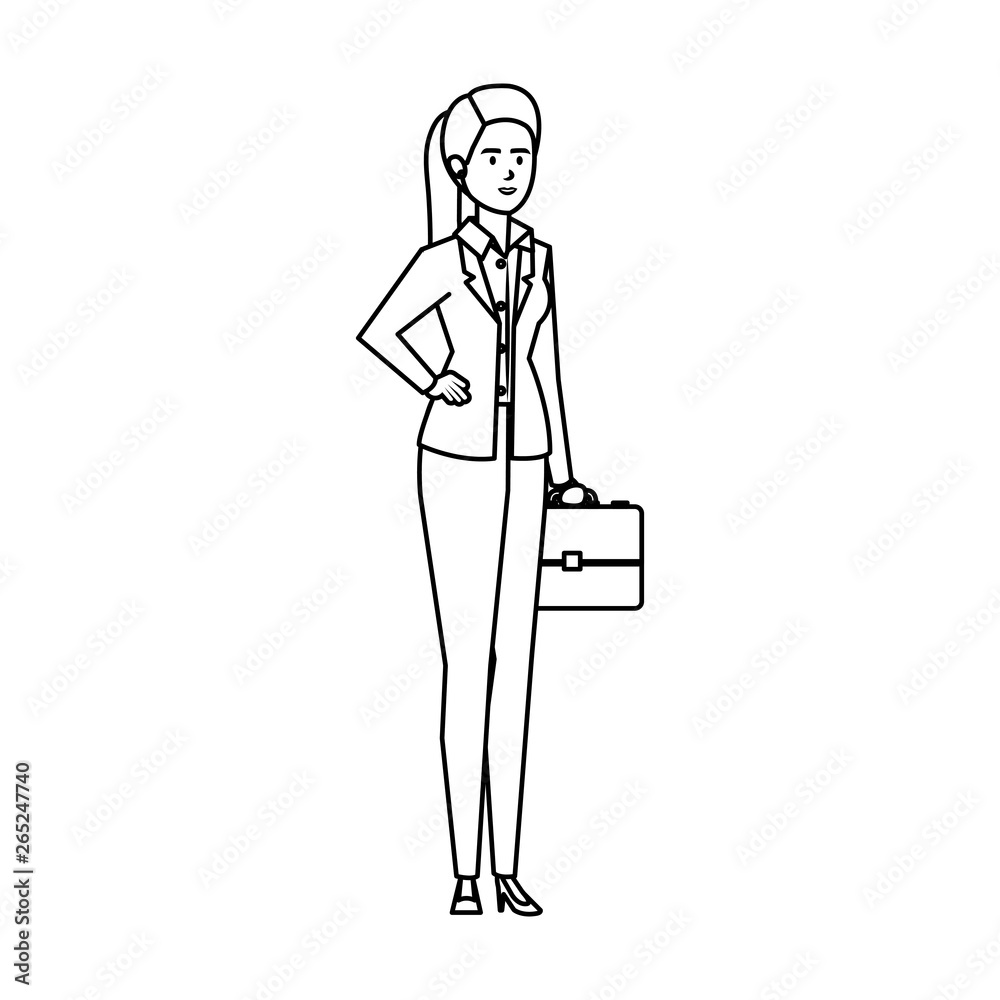 elegant businesswoman with portfolio elegant businesswoman with portfolio