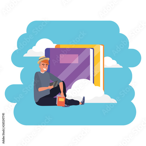 Online education millennial student cloud books