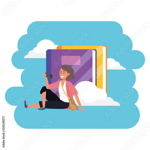 Online education millennial student cloud books