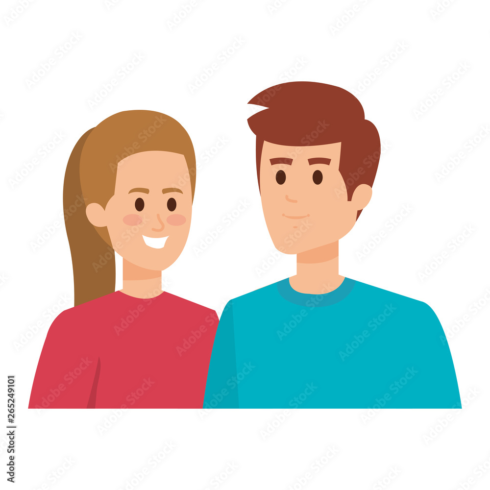 young couple avatars characters young couple avatars characters