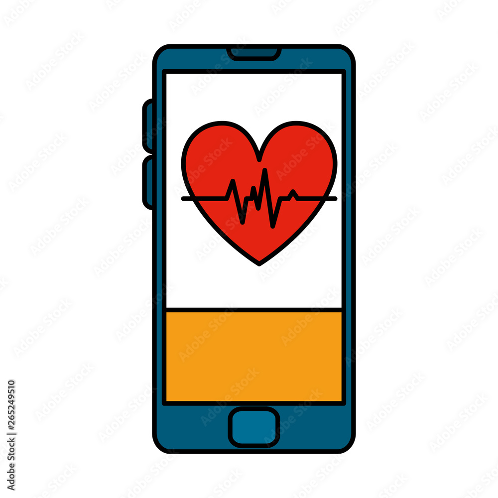 smartphone with heart cardio health app smartphone with heart cardio health app