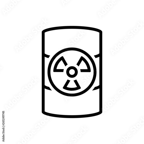 Black line icon for hazardous waste