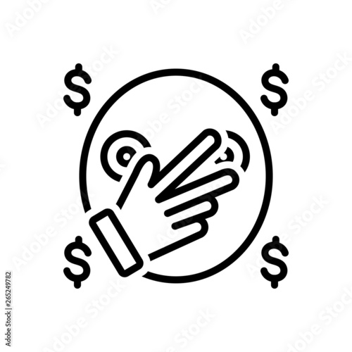 Black line icon for notoriety slander