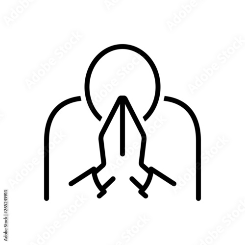 Black line icon for obedient obedience