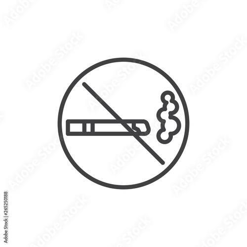 No smoking line icon. linear style sign for mobile concept and web design. No cigarette smoking prohibition sign outline vector icon. Symbol, logo illustration. Pixel perfect vector graphics