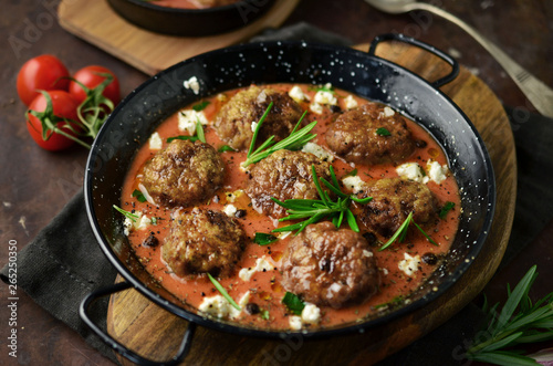 Meatballs with herbs and sauce