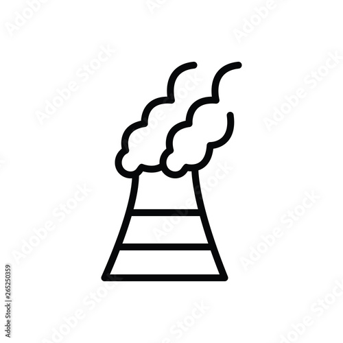 Black line icon for polluted toxic 
