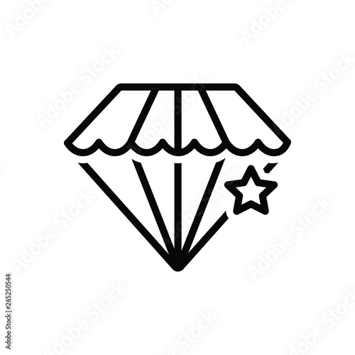 Black line icon for pawnshop diamond 