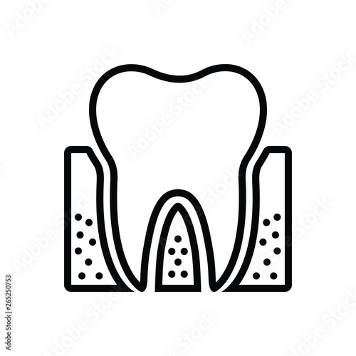 Black line icon for periodontics 