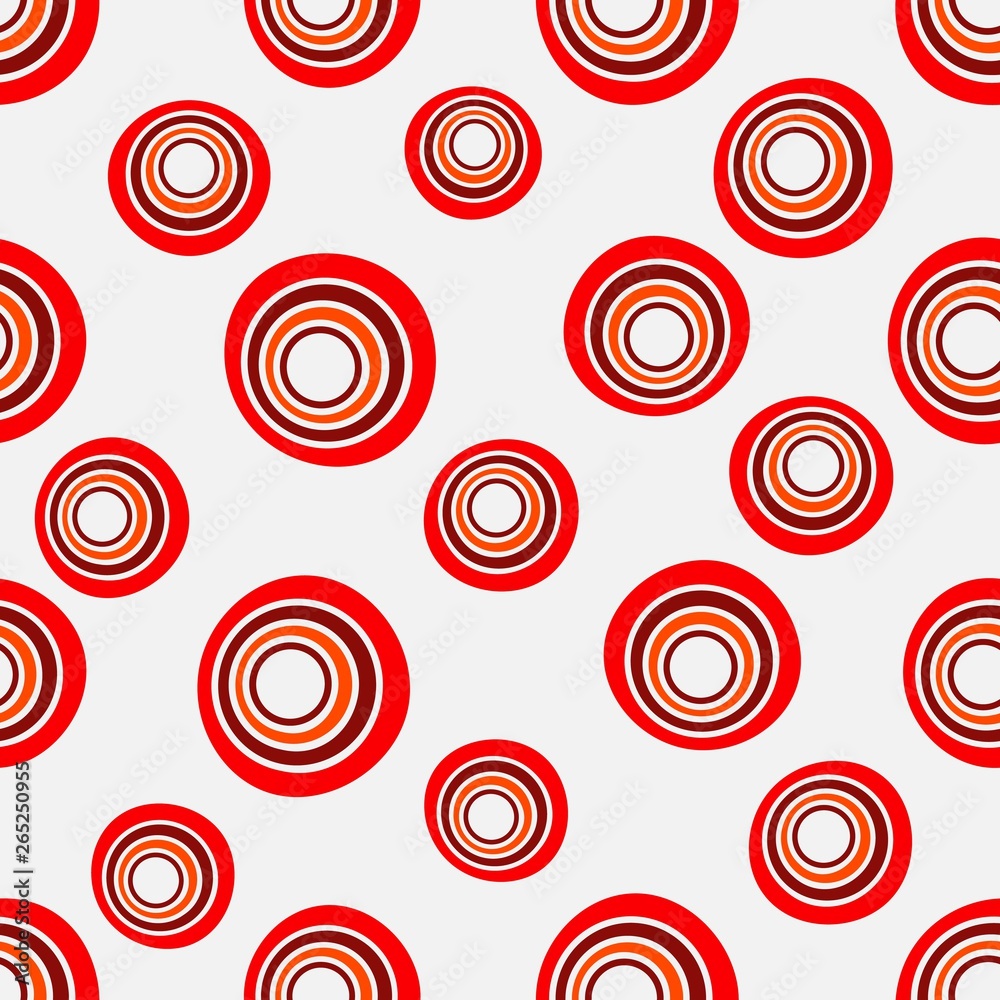 Seamless background of concentric circles in neon red colors on white Seamless background of concentric circles in neon red colors on white