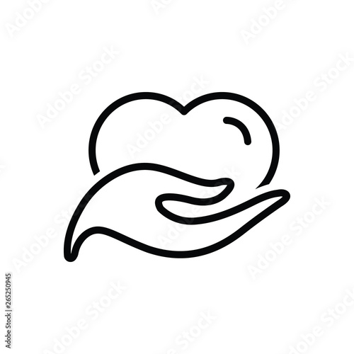 Black line icon for philanthropy 