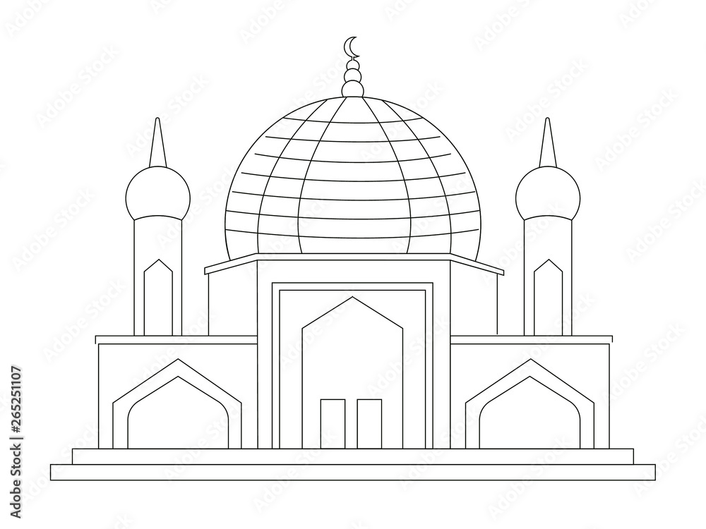 handrawn mosque building