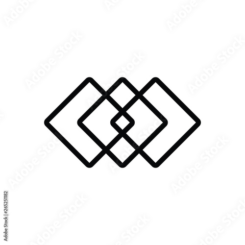 Black line icon for overprint modularize 