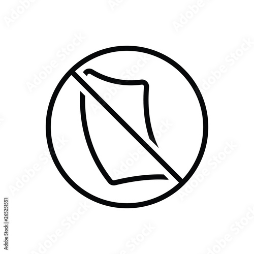 Black line icon for paperless