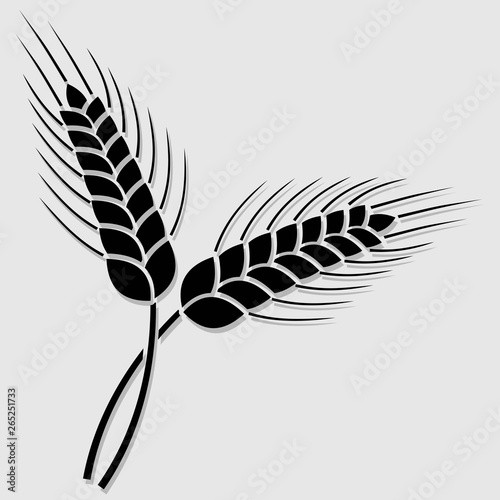 Wheat Ear icon isolated on white background. Vector illustration
