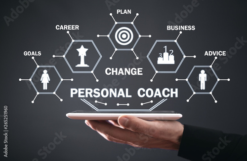 Personal Coach. Development and achievement. Business concept