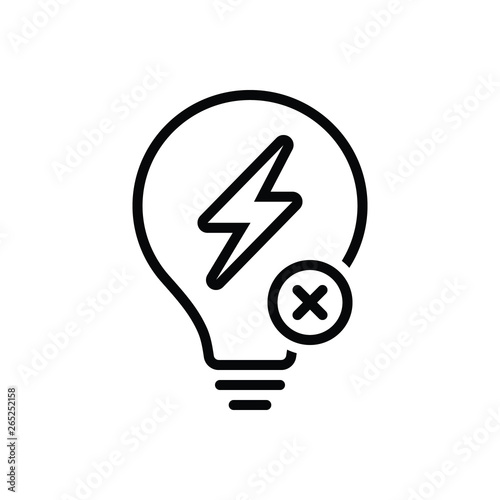 Black line icon for outage 