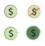 dollar sign icons. vector illustration.
