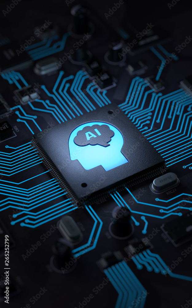 AI, Artificial Intelligence concept,3d rendering,conceptual image. - obrazy, fototapety, plakaty 