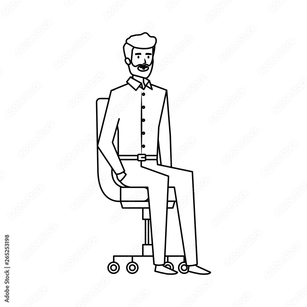 elegant businessman sitting in office chair elegant businessman sitting in office chair