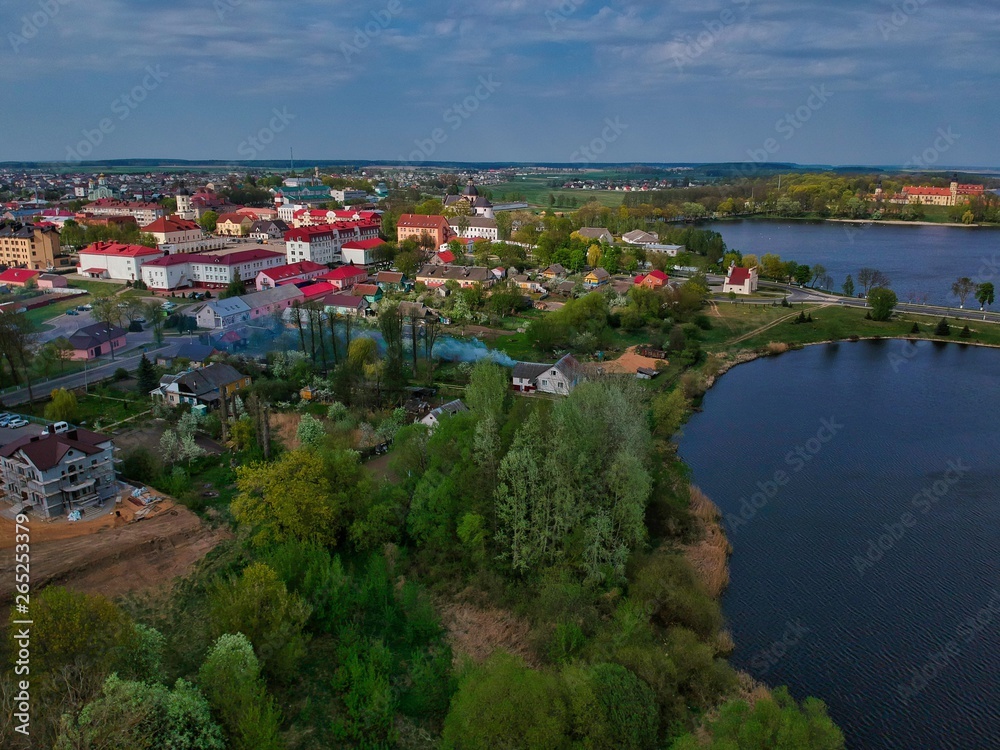 Aerial view of Nesvizh in Minsk region of Belarus