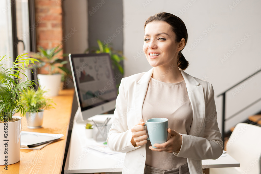 Enjoying coffee break