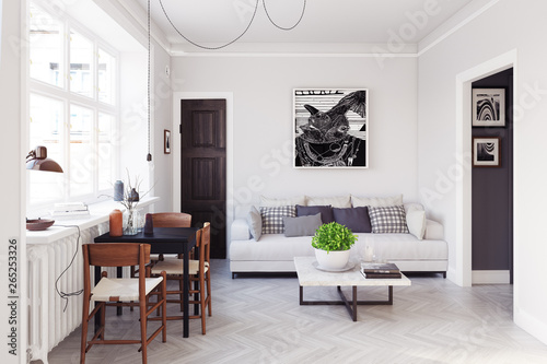 scandinavian style living room design. © Victor zastol'skiy
