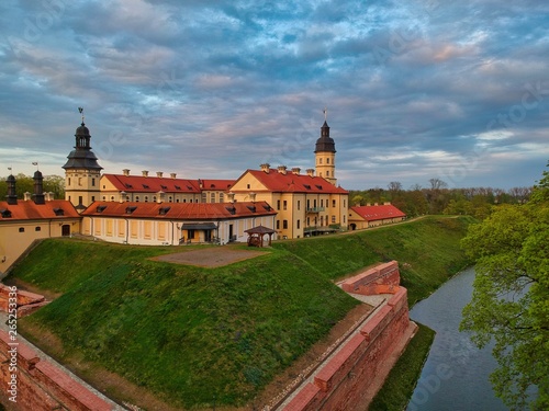 Aerial view of Nesvizh Castle, Minsk Region, Belarus