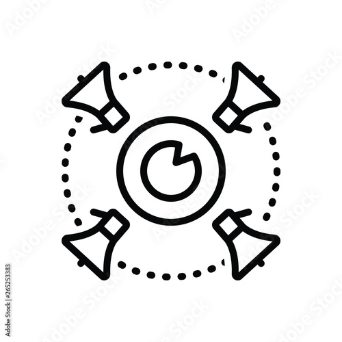 Black line icon for marketing vision
