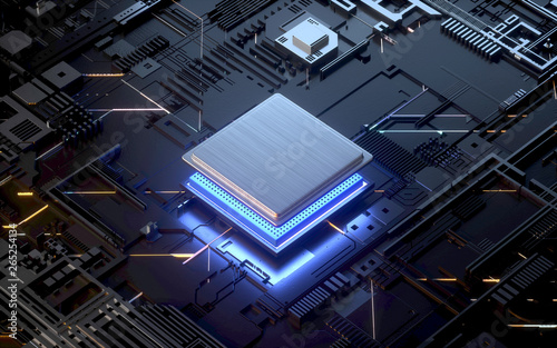 Central Computer Processors CPU concept. 3d rendering,conceptual image.