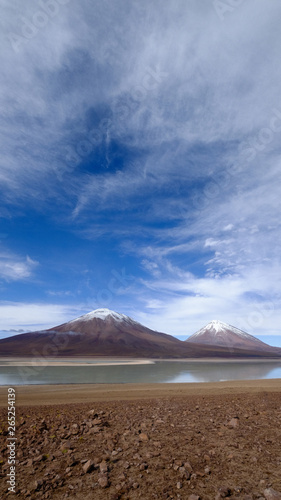 Green Lagoon  Laguna Verde  is a highly concentrated salt lake located in the Eduardo Avaroa Andean Fauna National Park at the foot of the Licancabur volcano  Sur Lipez Province  Bolivia