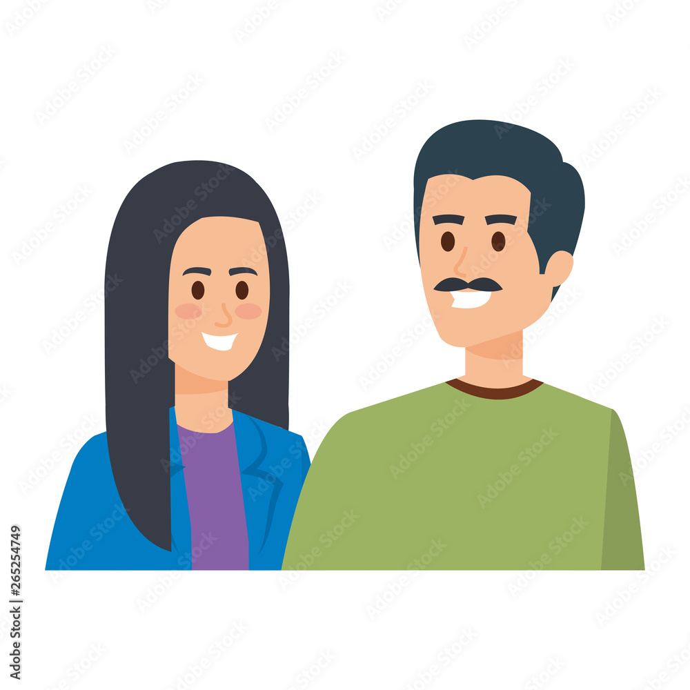 Obraz premium young couple avatars characters