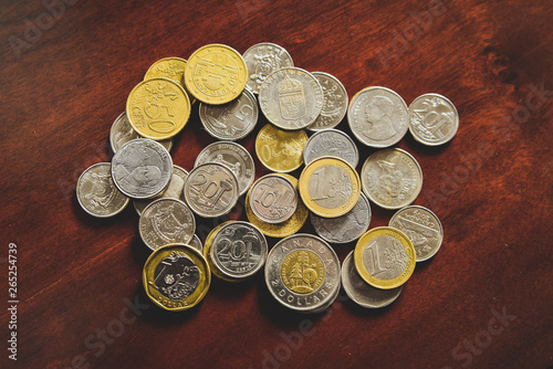 A seveal countries coin collection. photo