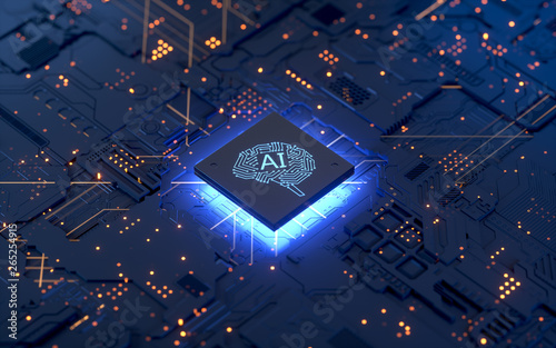 AI, Artificial Intelligence concept,3d rendering,conceptual image. photo
