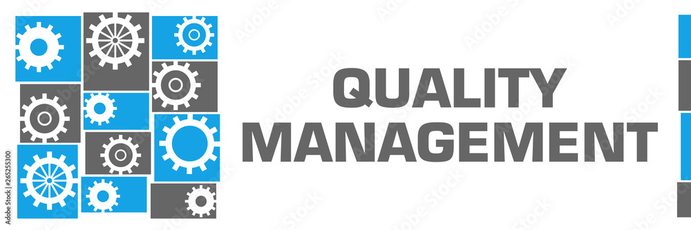 Quality Management Blue Grey Gears Left Grid Quality Management Blue Grey Gears Left Grid