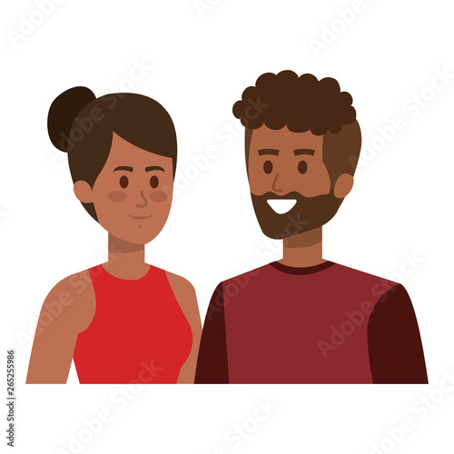afro couple avatars characters