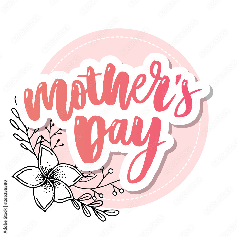 Happy Mothers Day elegant typography pink banner. Calligraphy text and heart in frame on red background for Mother's Day. Best mom ever vector illustration Happy Mothers Day elegant typography pink banner. Calligraphy text and heart in frame on red background for Mother's Day. Best mom ever vector illustration