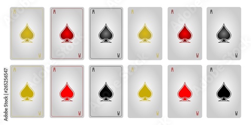 Playing cards ace of spades with frames 2