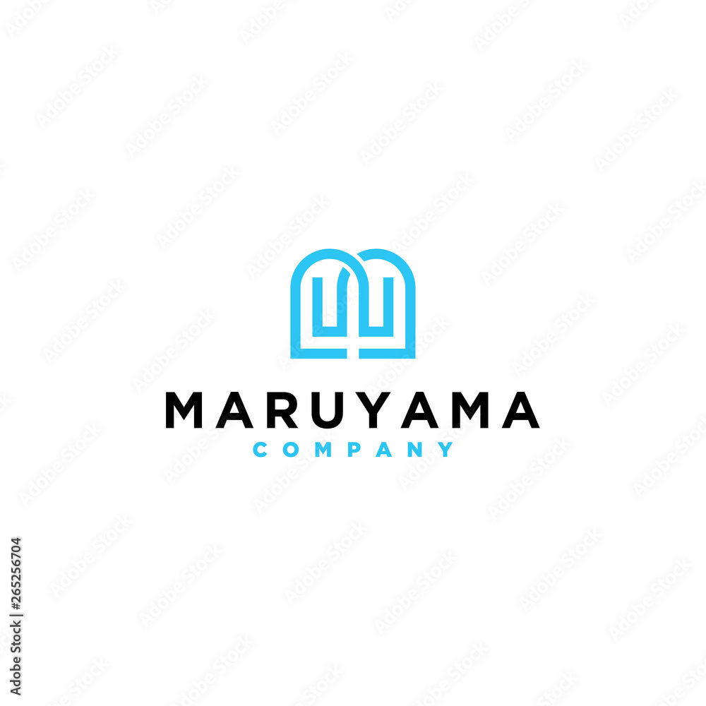 M letter initial logo design M letter initial logo design