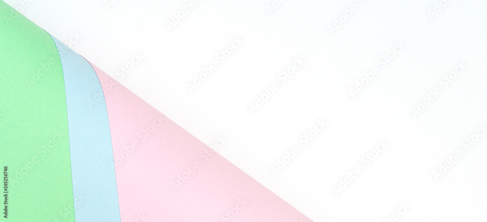 Abstract geometric shape pastel green blue pink and white color paper background Abstract geometric shape pastel green blue pink and white color paper background
