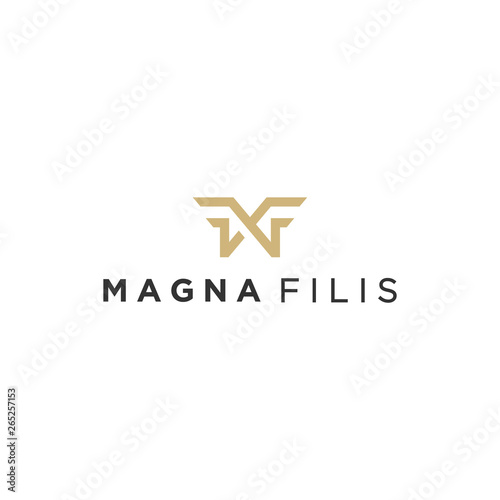 MF monogram initial logo design