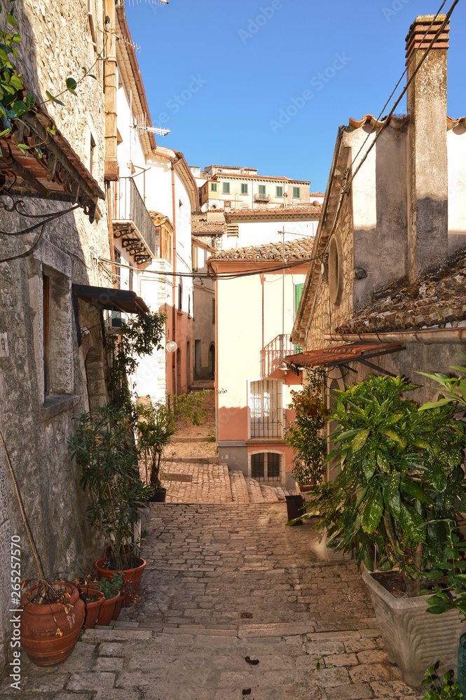 Alleys, stairways and small squares of Morcone, a town in southern Italy