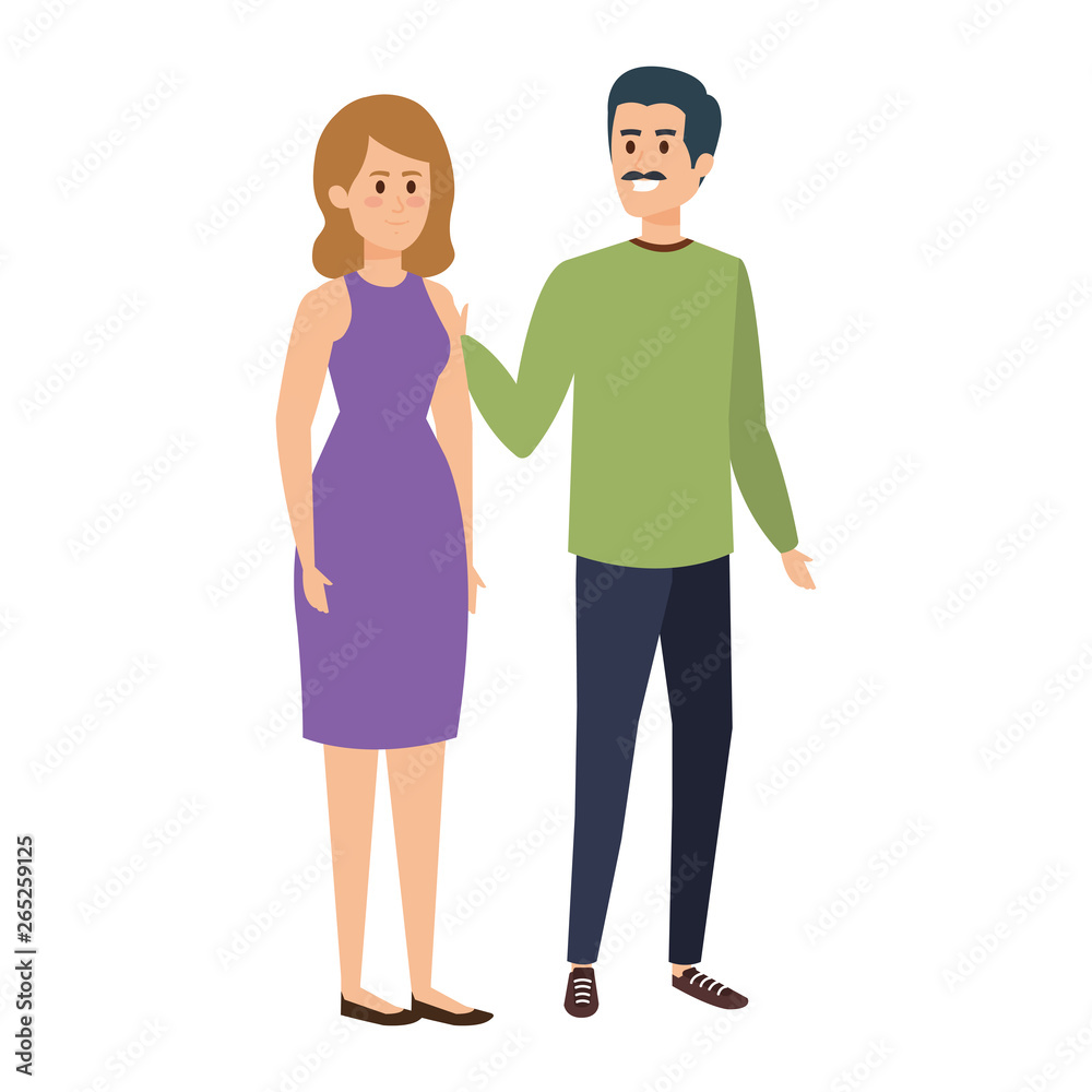 young couple avatars characters young couple avatars characters